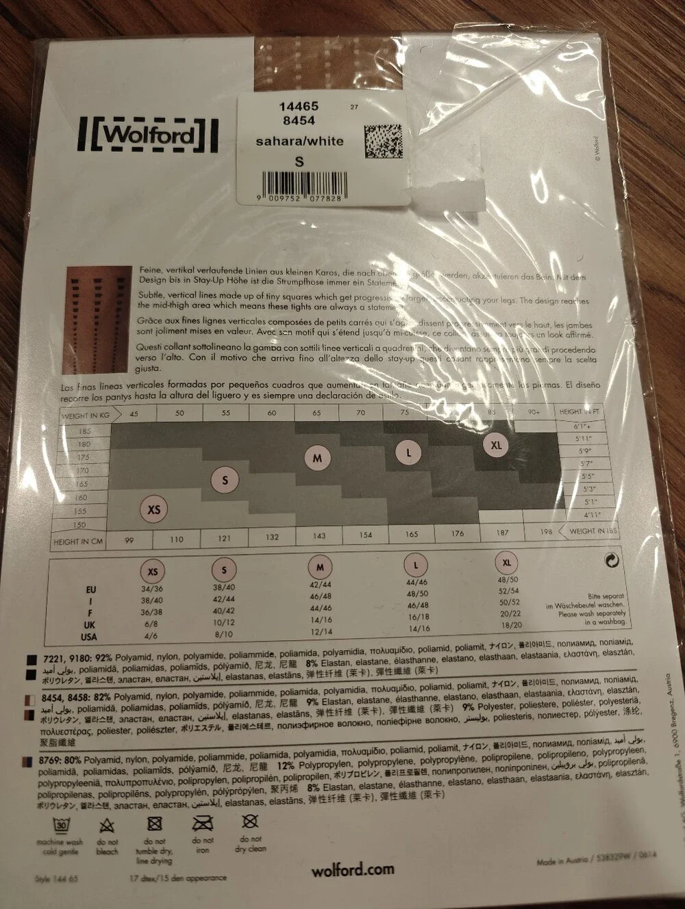 Wolford Rachel Black Sheer Patterned Tights